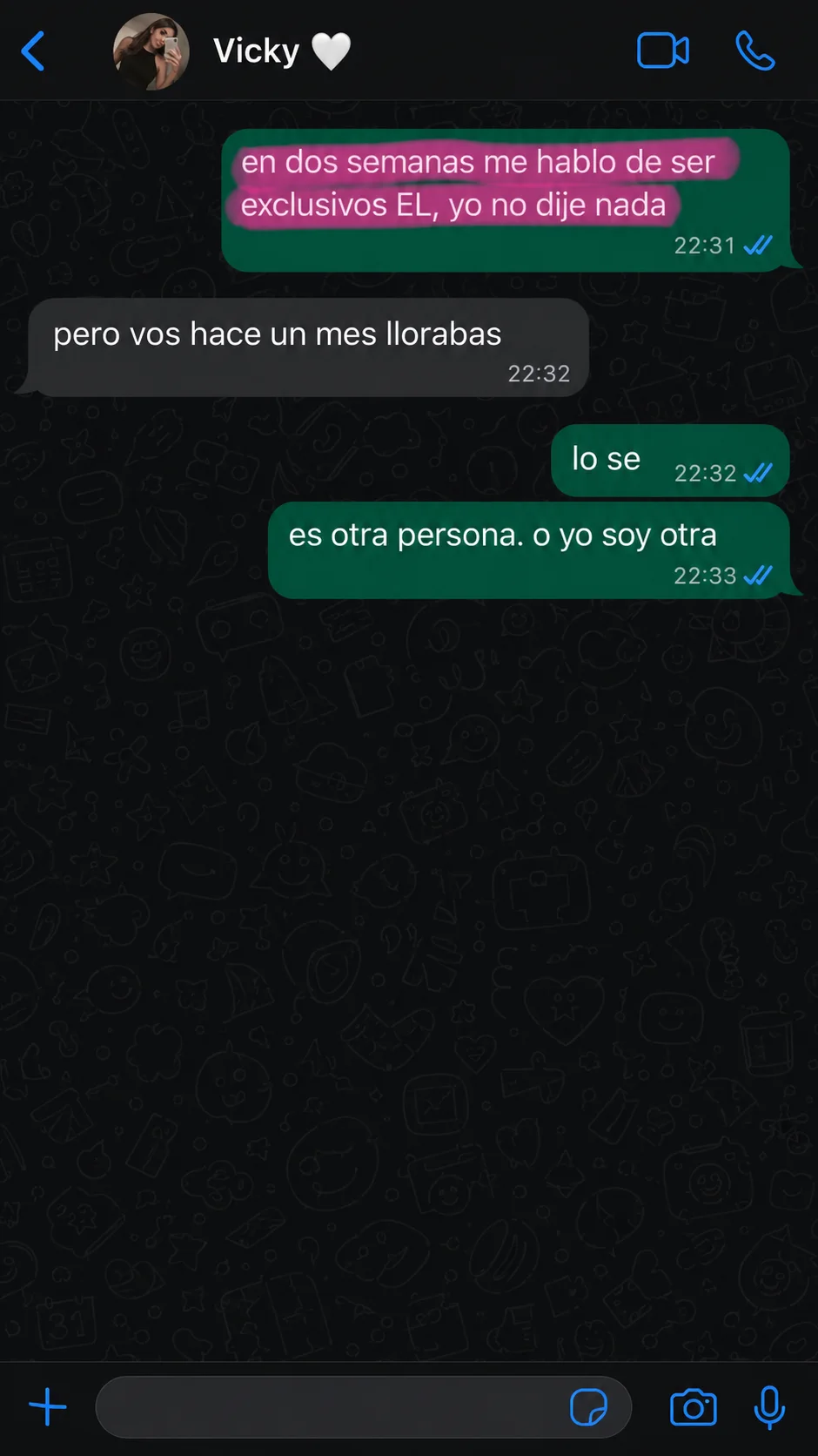 en dos semanas me habló de ser exclusivos ÉL, yo no dije nada